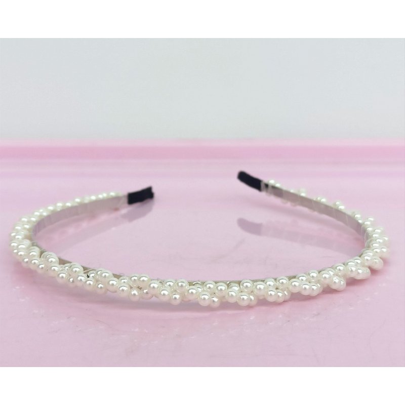 Lulu Opaska z perełkami krem Lulu - 1