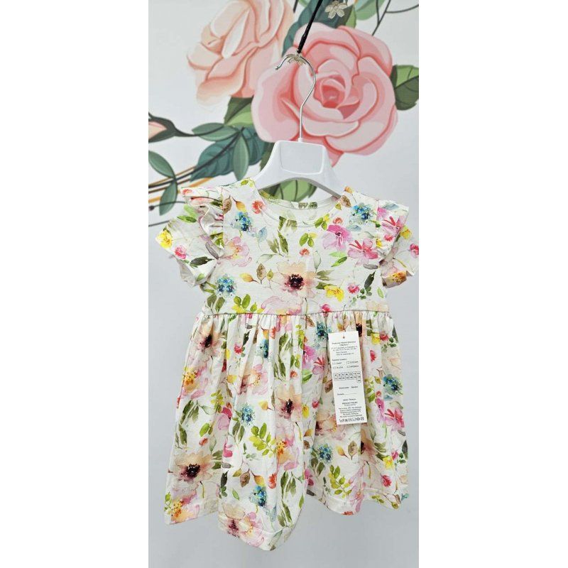 Mona Sukienka bawełniana w kolorowe kwiaty  - 4