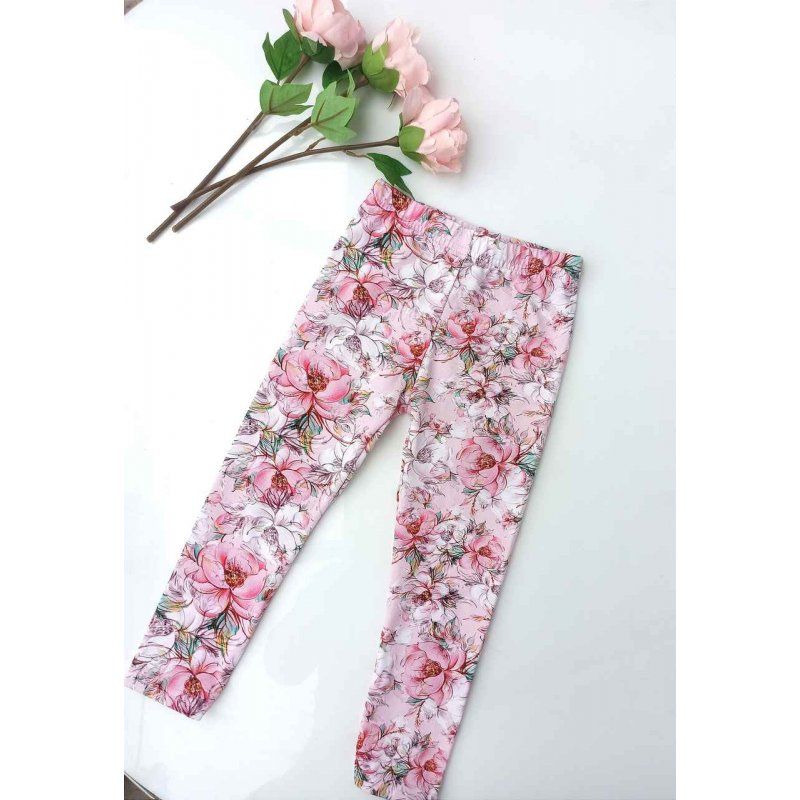 Lily Grey Getry legginsy w kwiaty różowe premium Jamiks - 3
