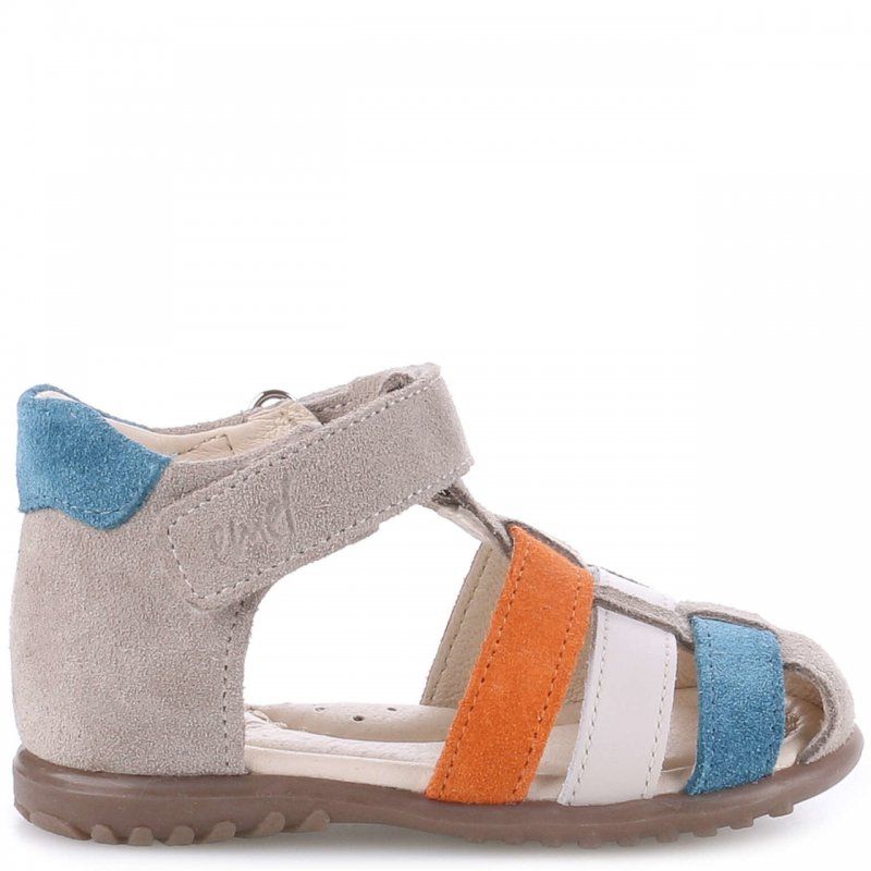 Emel Sandały szare z wstawkami pomarańczowo niebieskimi ES 1078B-2 Emel - 1