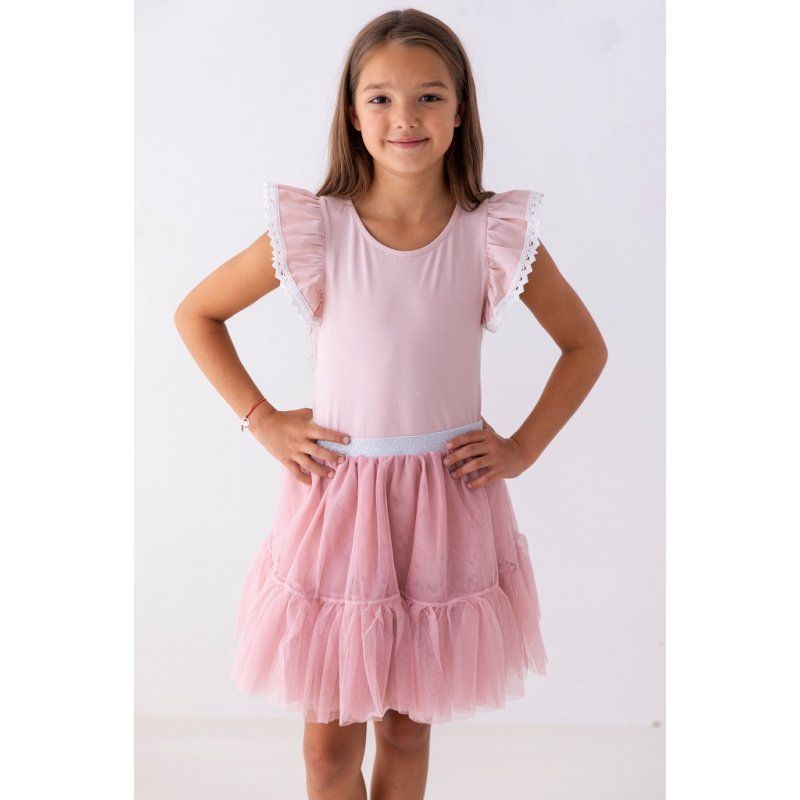 Lily Grey Bluzka różowa z krótkim rękawem i koronką Lily Grey - 2