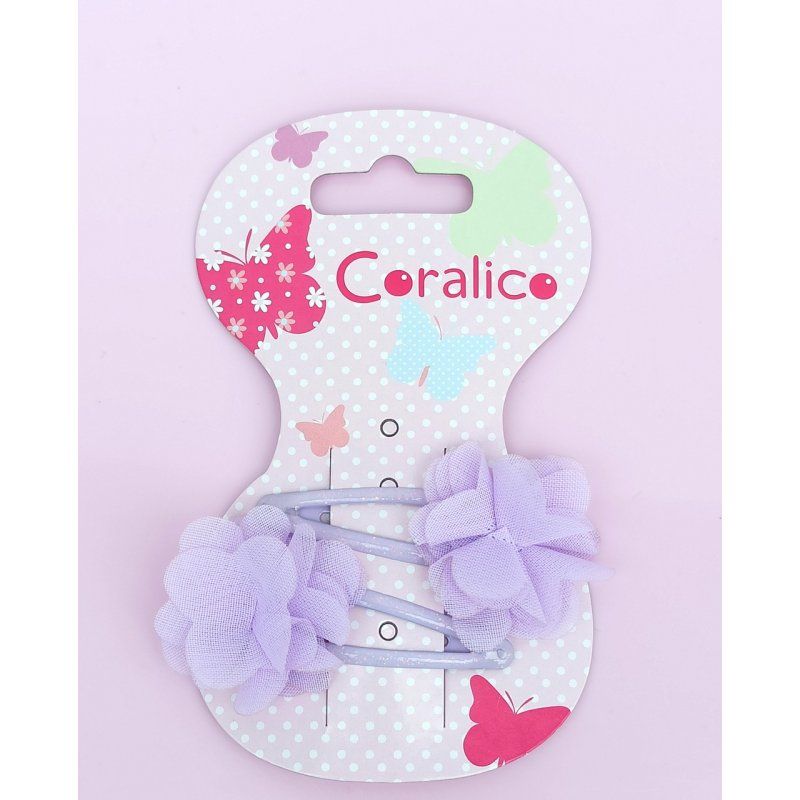 Coralico Zestaw spinek z kwiatkiem fioletowym  - 1
