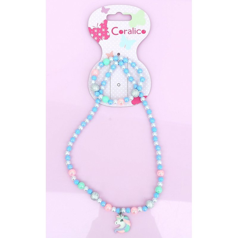 Coralico Komplet biżuterii  jednorożec pastelowej  - 2