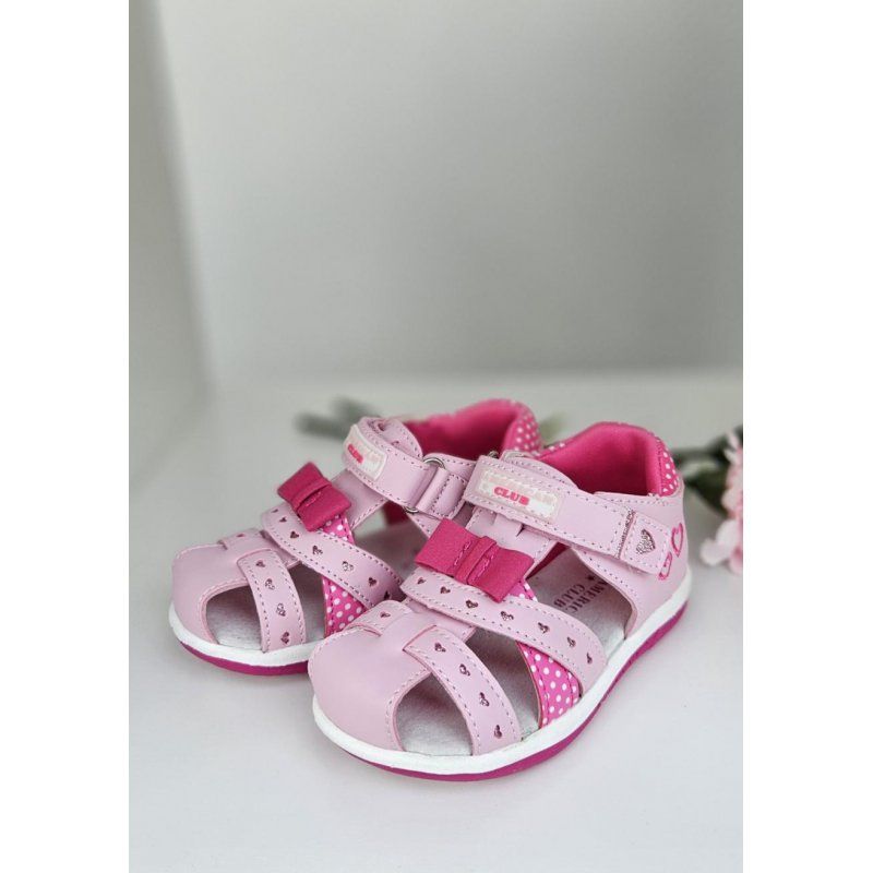 American Club Sandały różowe brokat z kokardką DR 17/20 American Club - 1