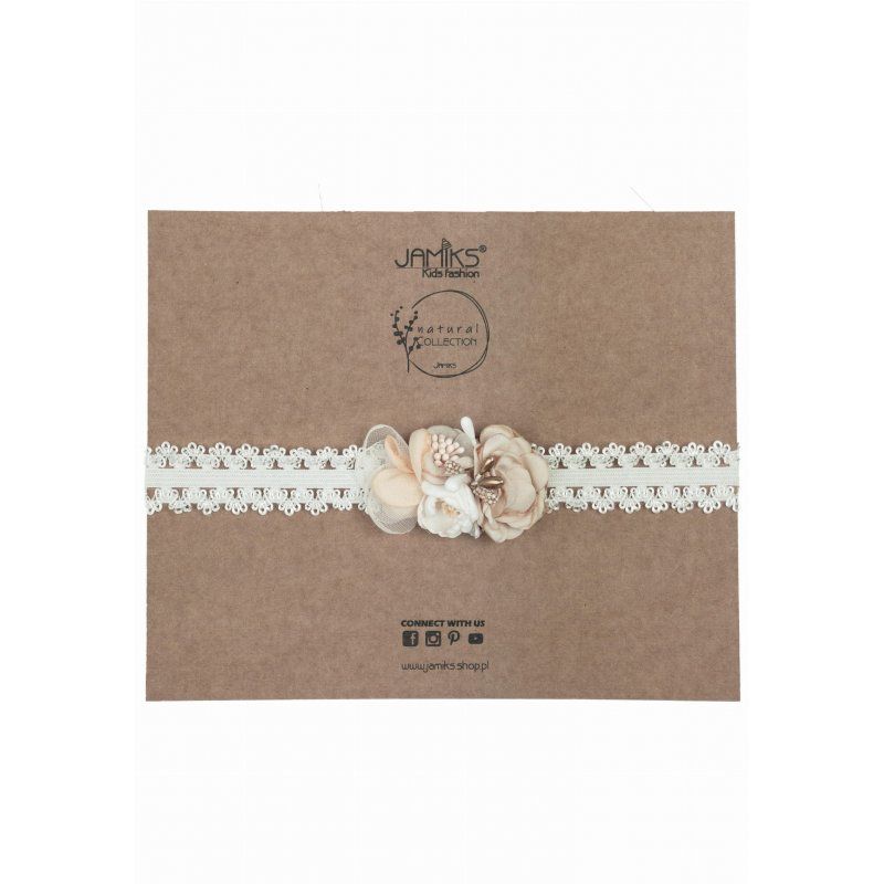 Jamiks opaska Fleur bała z beżem Jamiks - 1
