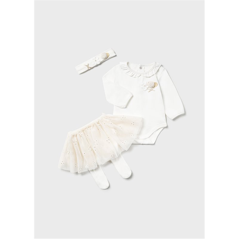 Mayoral Komplet 3-częściowy z bawełny szampan tiul 2848 col.25 Mayoral - 1 Mayoral Komplet 3-częściowy z bawełny szampan tiul 2848 col.25 Mayoral - 1