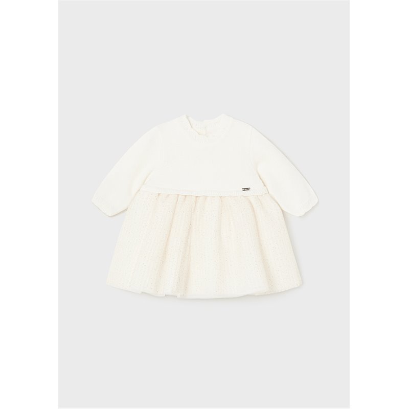 Mayoral Łączona sukienka dla maluszka krem 2858 col.49 Mayoral - 1