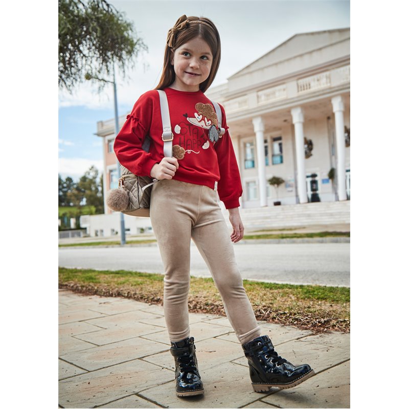 Leginsy z aksamitu beżowe 712 Mayoral - 1