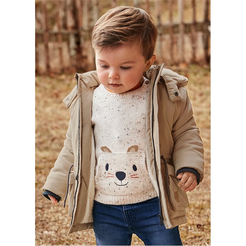 Sweter z bawełny kremowy 