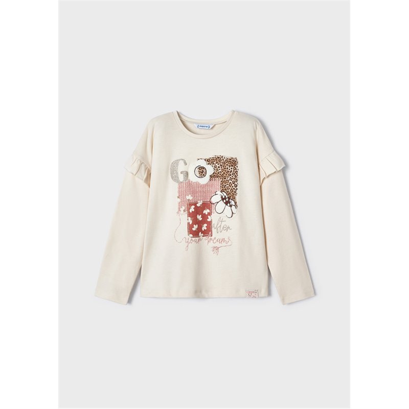Koszulka dziewczęca z bawełny Cream