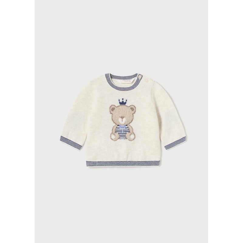 MAYORAL Sweter żakardowy kremowy z misiem 2305 col.18 Mayoral - 1