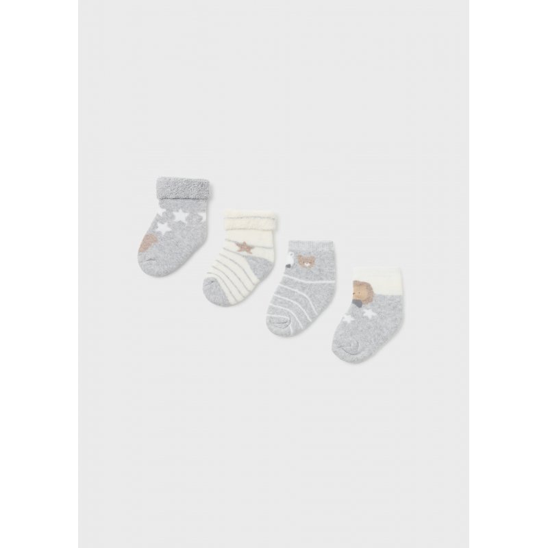 Mayoral Zestaw bawełnianych skarpetek dla maluszka szare 9653 col.12 Mayoral - 1