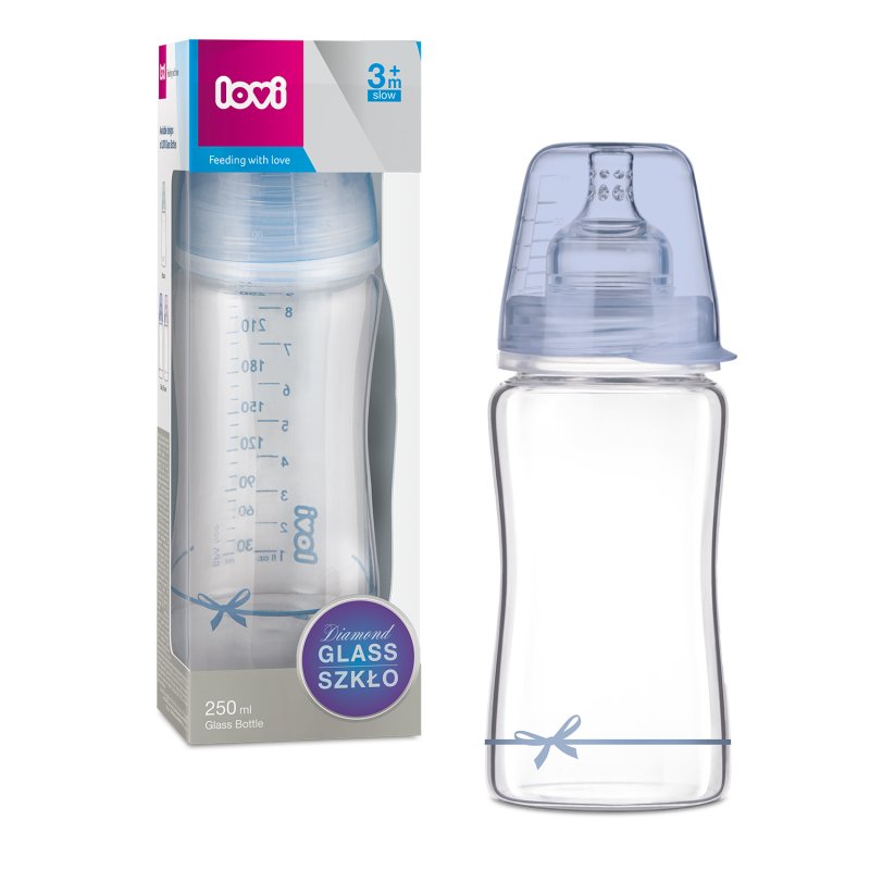 LOVI Butelka szklana Diamond Glass 250 ml dla chłopczyka Lovi - 1