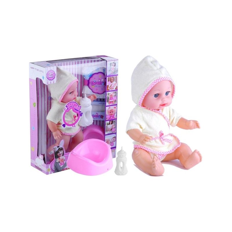 LEAN Lalka Bobas W Szlafroku Butelka Nocnik Pamper LEAN TOYS - 2