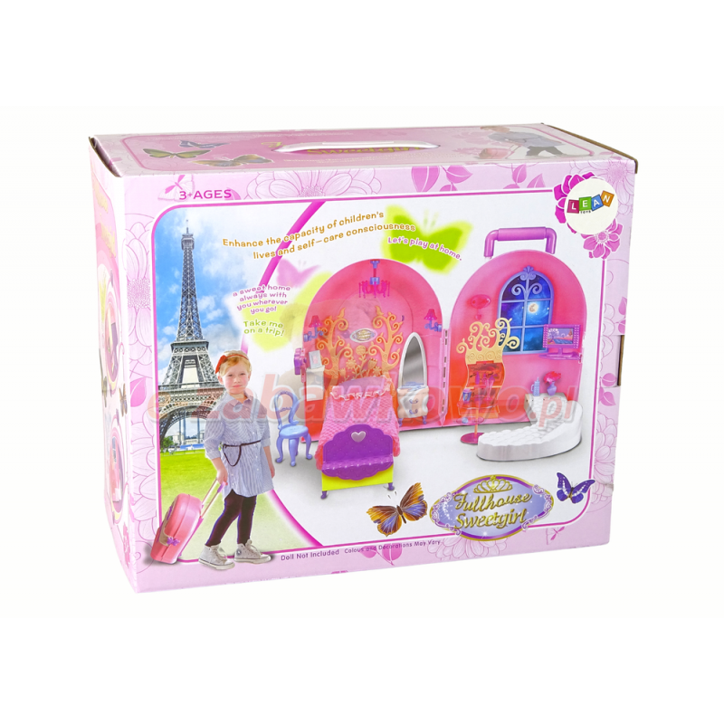 Rozkładany duży domek dla lalek walizka LEAN TOYS - 1