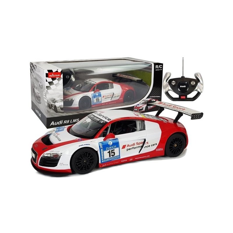 LEAN Auto R/C Audi R8 LMS Rastar biały 6025 LEAN TOYS - 1