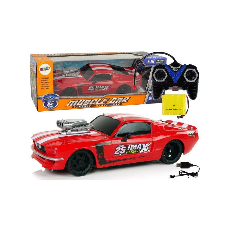 LEAN Auto Sportowe R/C 1:16 Czerwono-Białe LEAN TOYS - 2