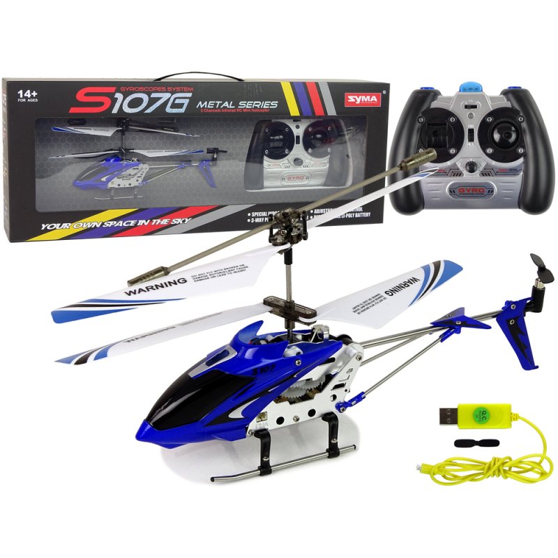 LEAN 12648 Latający Helikopter Zdalnie Sterowany SYMA S107G  niebieski LEAN TOYS - 1