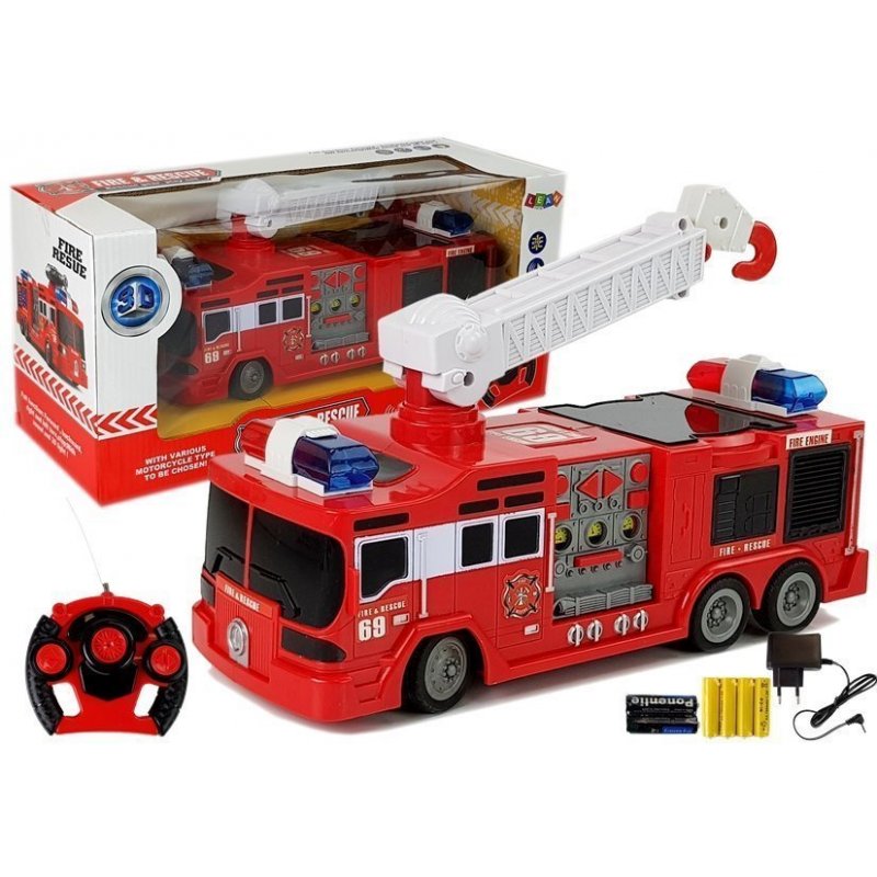 LEAN Wóz Strażacki Sterowany z Drabiną R/C 28cm 7221 LEAN TOYS - 1