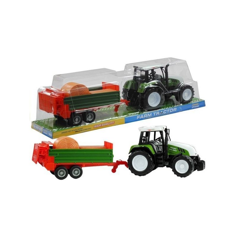LEAN Duży Zielony Traktor z Przyczepą z akcesoriami LEAN TOYS - 3