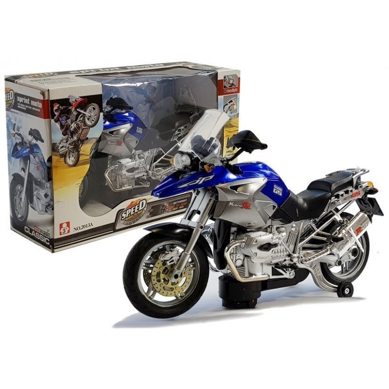LEAN Motocykl niebieski Na Baterie ze Światłami i Muzyką LEAN TOYS - 1