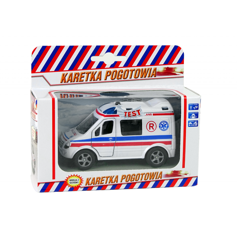 LEAN  Metalowe Autko Van Pogotowie Ambulans Syreny LEAN TOYS - 1