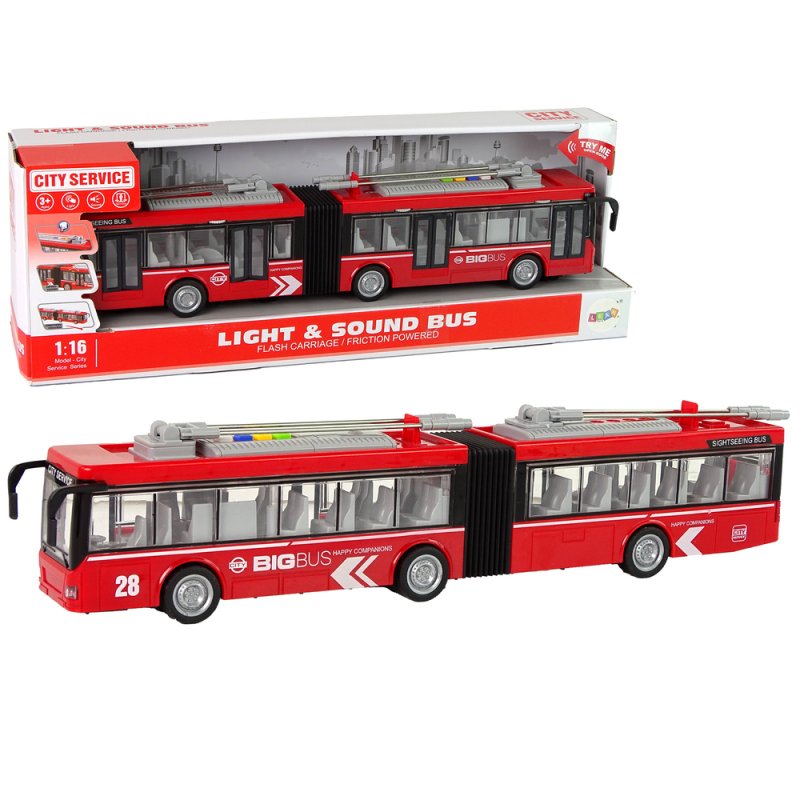 LEAN Autobus Czerwony Podwójny 1:16 LEAN TOYS - 1