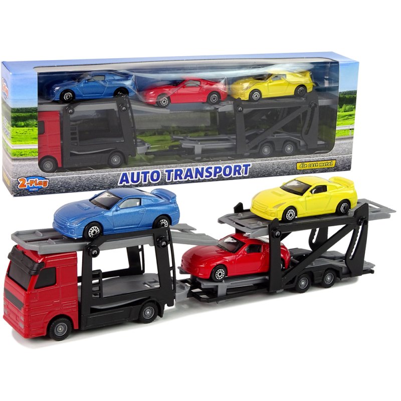 LEAN Auto Ciężarówka Transporter 3 Autka 541756 LEAN TOYS - 2