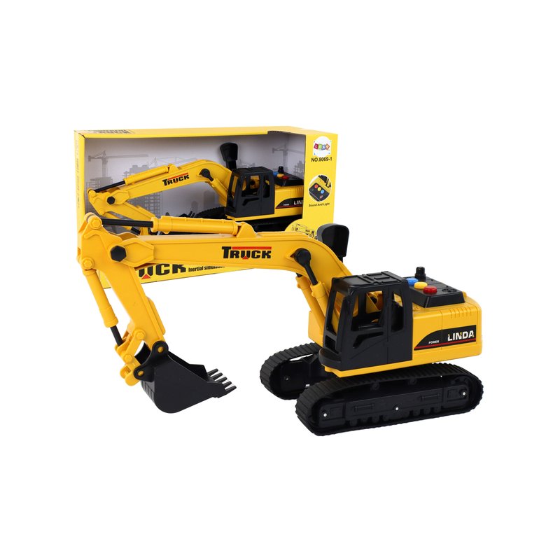 LEAN  Koparka Z Łyżką Żółta Gąsienice Światła LEAN TOYS - 1