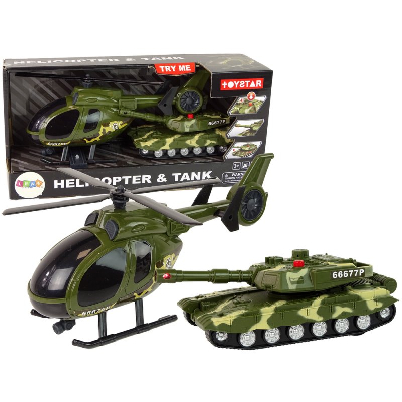 LEAN Zestaw Militarny Czołg Napęd Frykcyjny LEAN TOYS - 1