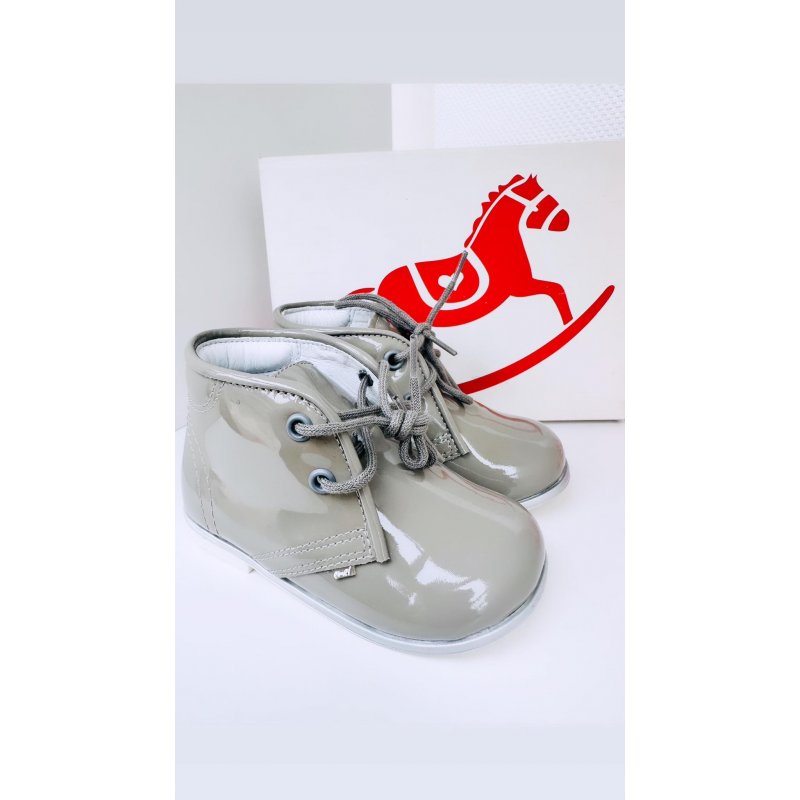 Emel buty trzewiki lakierowane szare E2393-3 Emel - 1
