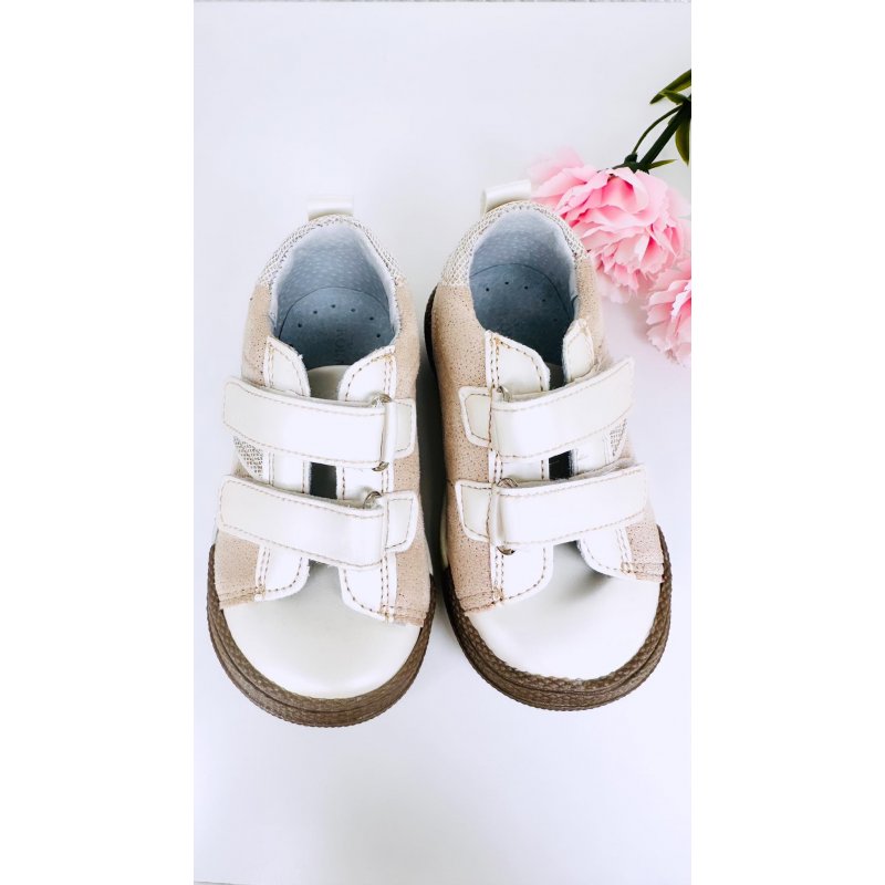 Kornecki Trzewiki perłowo złote rzepy 06795 Kornecki - 1