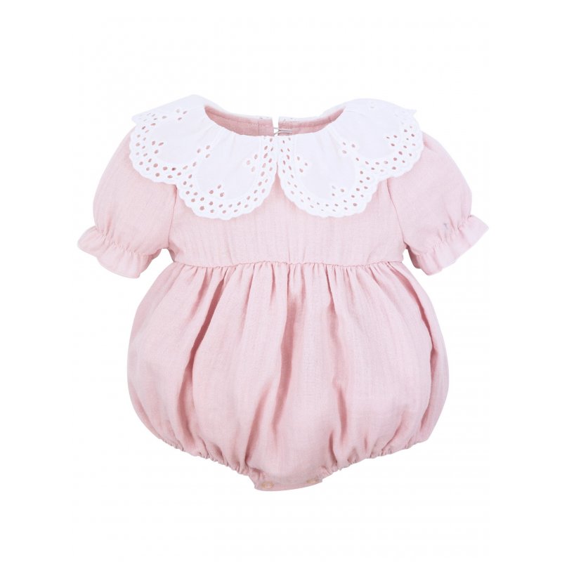 Jamiks Rampers muślinowy  THORA krótki rękaw róż Jamiks - 1