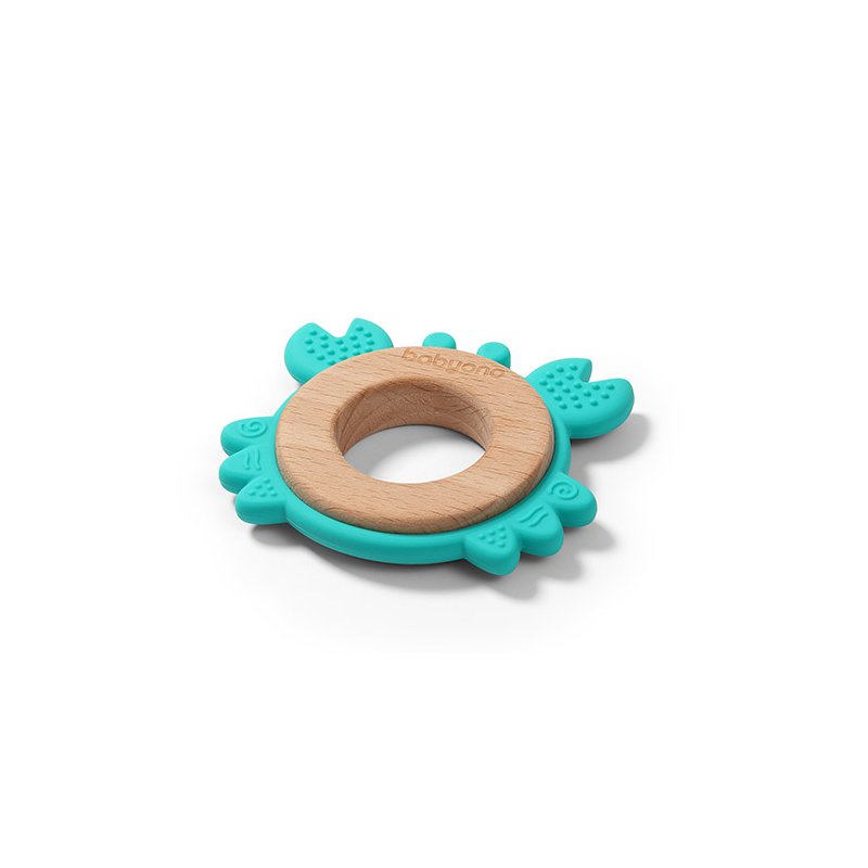 Babyono Gryzak drewniany silikonowy CRAB Bright Starts - 1