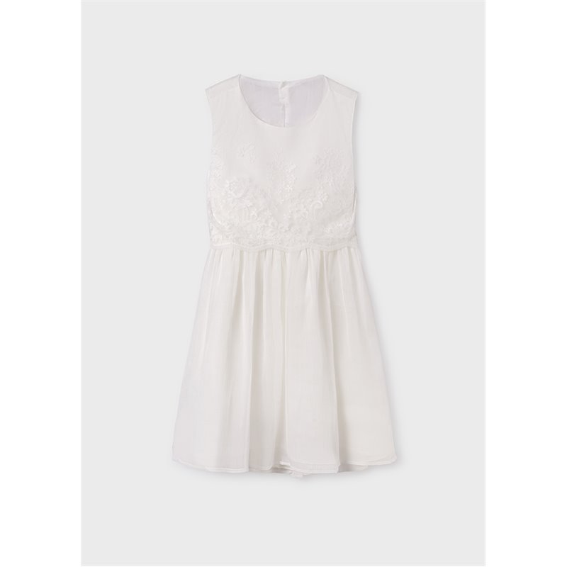 Mayoral Sukienka kremowa łączona z haftem koronką 6944 col.78 Mayoral - 1