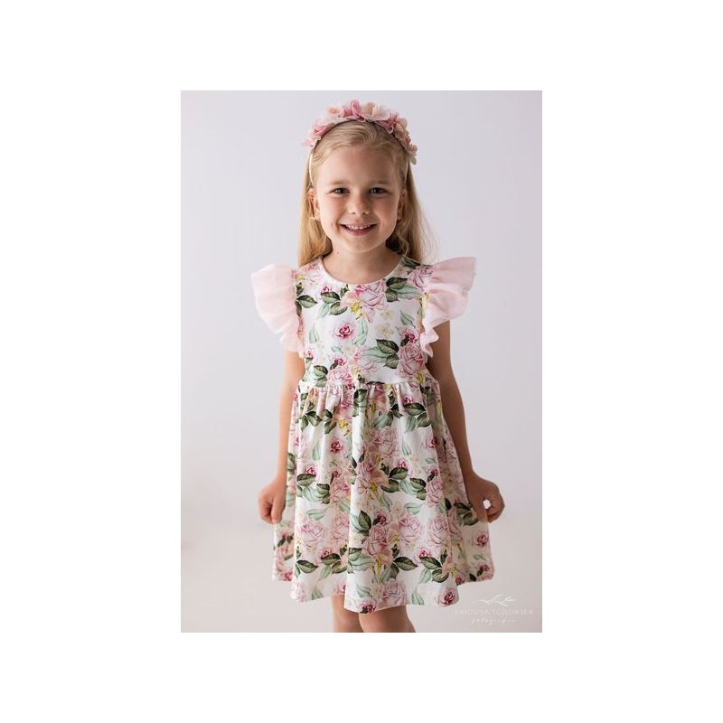 Lily Grey Sukienka bawełniana w kwiaty z tiulem Lily Grey - 2