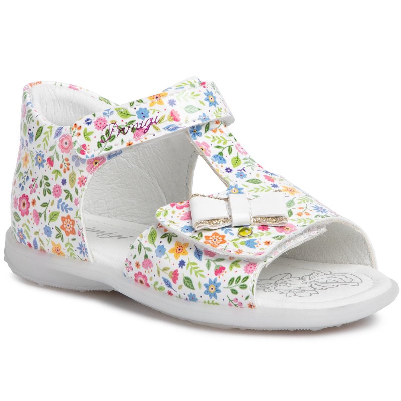 Ostatnie rozmiary. Primigi sandały białe w kwiatuszki 5405711 Primigi - 1
