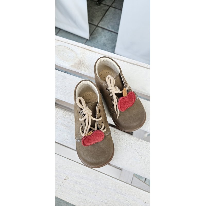 Emel Trzewiki khaki ze skóry naturalnej z jabłkiem Denver ES 562L-18 Emel - 1