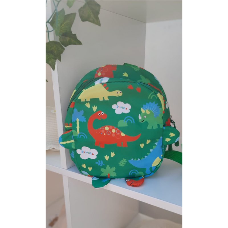 Plecak zielony w dinozaury  - 1