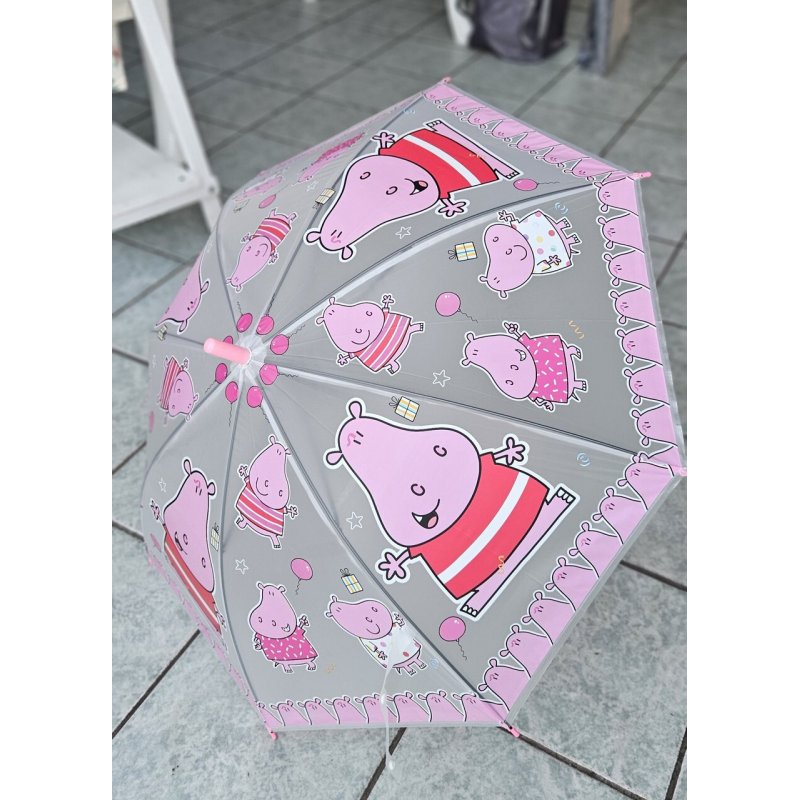 Parasolka automatyczna różowa Hipcio z gwizdkiem  - 1