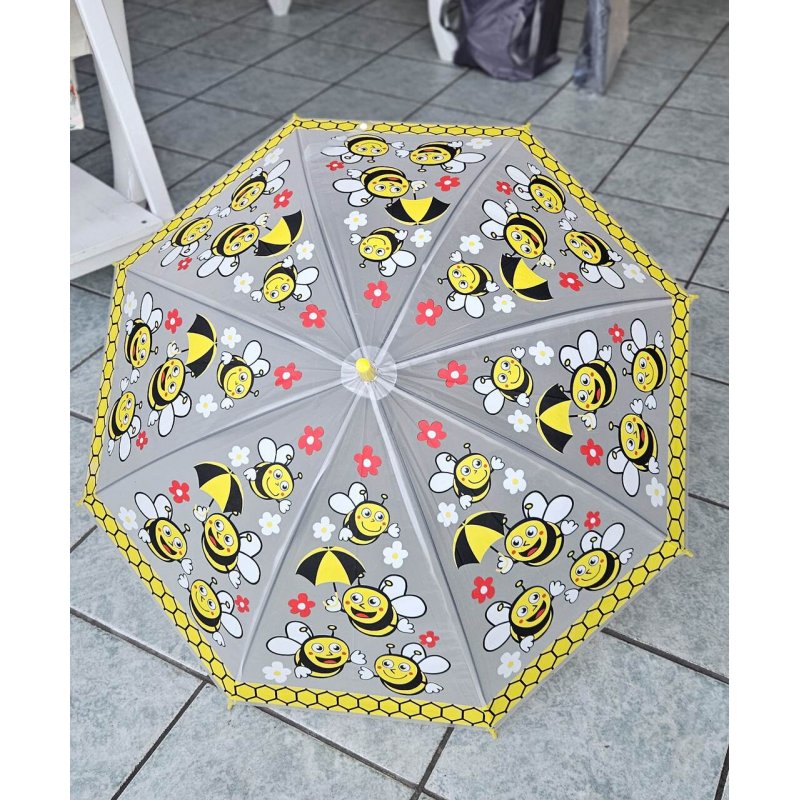 Parasolka automatyczna żółta pszczółki z gwizdkiem  - 1