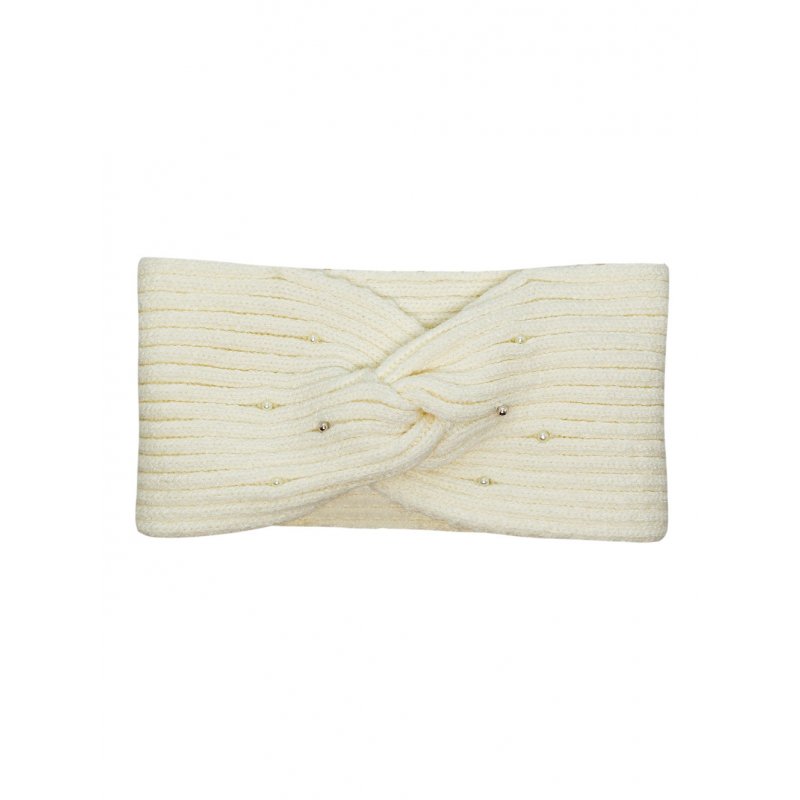 Barbaras Opaska zimowa dziergana kremowa z perełkami NULLA one size Barbaras - 1