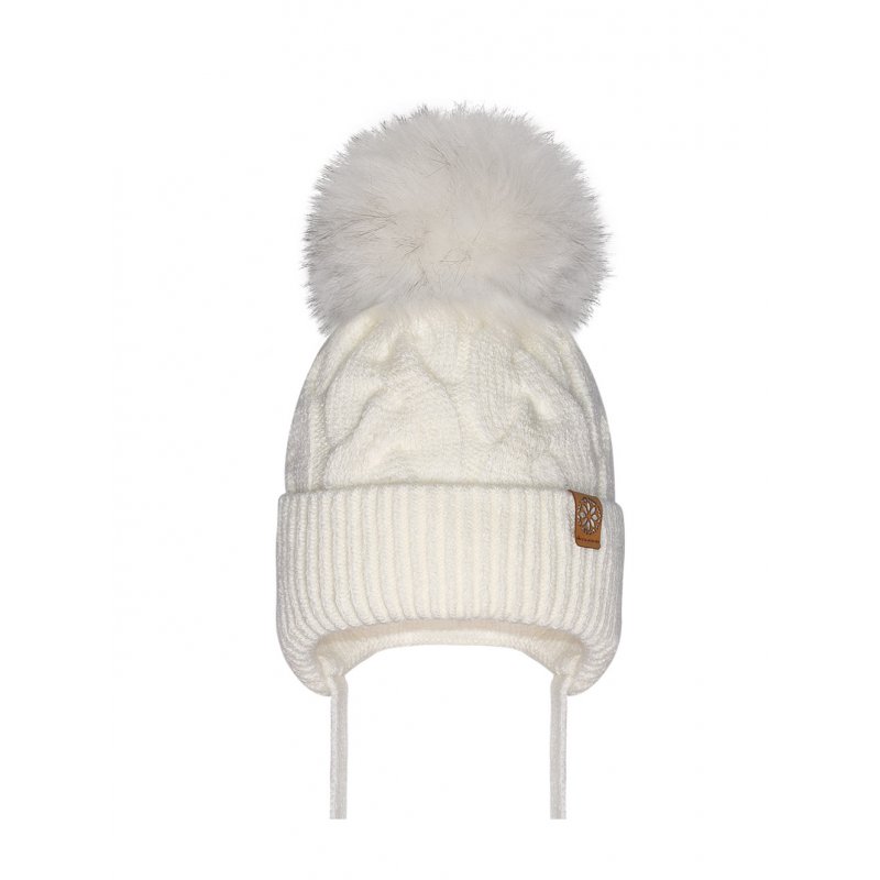 Barbaras czapka zimowa kremowa z pomponem FLUFF Barbaras - 1