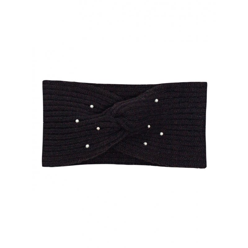 Barbaras Opaska zimowa dziergana czarna z perełkami NULLA one size Barbaras - 1