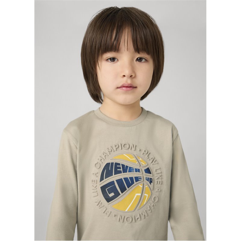 Mayoral Koszulka beżowa z napisem d/r 4050 col. 54 Mayoral - 1