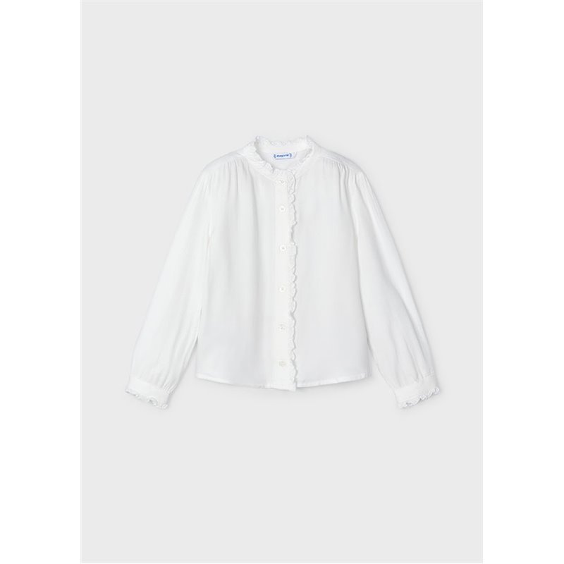 Mayoral Bluzka z falbankami dla dziewczynki kremowa 4105 col.31 Mayoral - 1