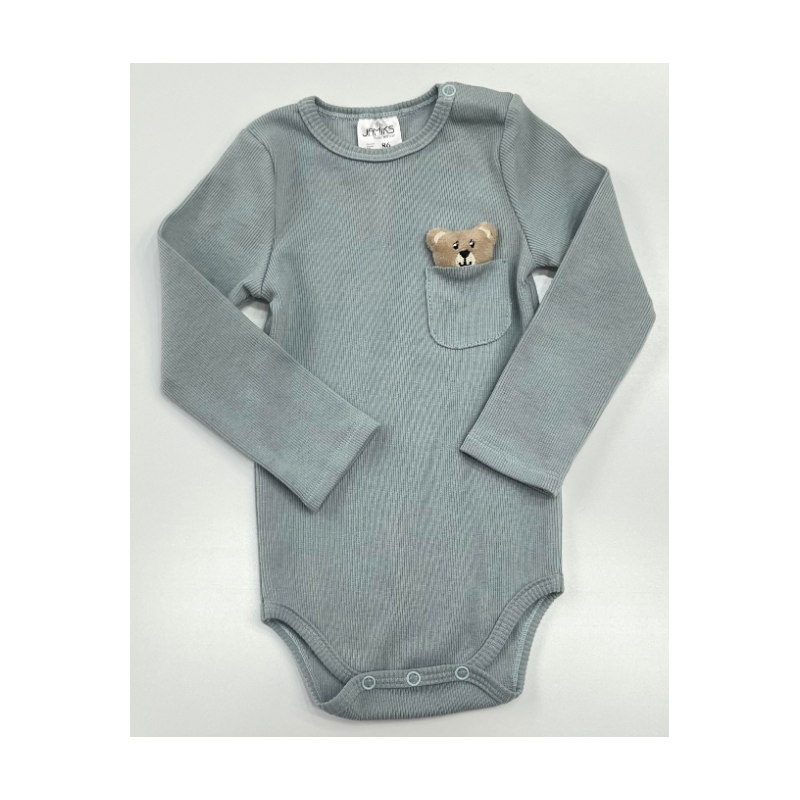 JAMIKS joeri body niebieskie z misiem i z długim rękawem Jamiks - 1