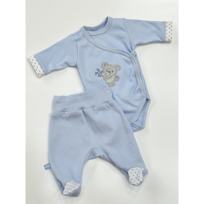 EEVI Komplet body + półśpiochy niebieskie z myszka i z długim rękawem Eevi - 1