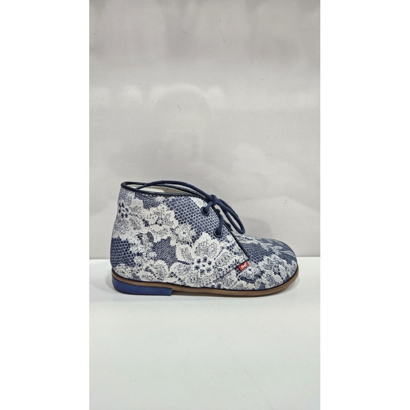 EMEL trzewiki niebieskie w białe kwiatki koronkowe E2410-2 Emel - 1