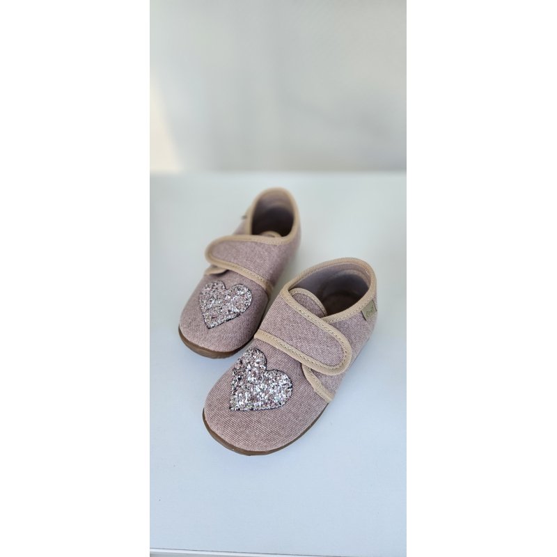 Emel obuwie tekstylne kapcie różowe z brokatowym sercem EK 5000A-23 Emel - 3